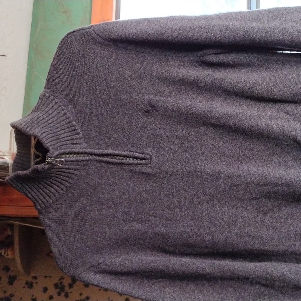 American Eagle Outfitters Charcoal Zip-Up Sweater